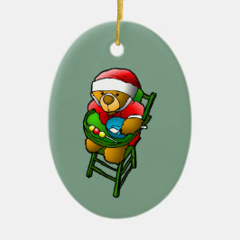 Christmas Teddy Bear Keramik Ornament