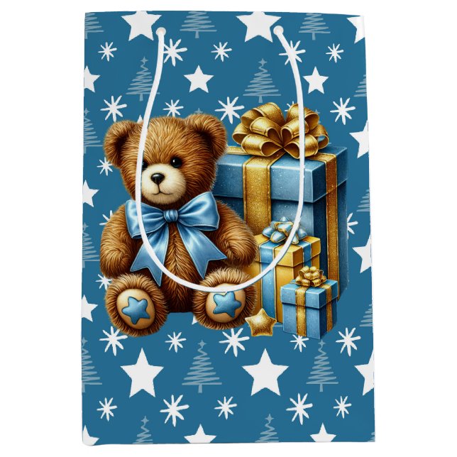 Christmas Teddy Bear Mittlere Geschenktüte (Vorderseite)
