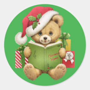 Christmas Teddy Bear Runder Aufkleber