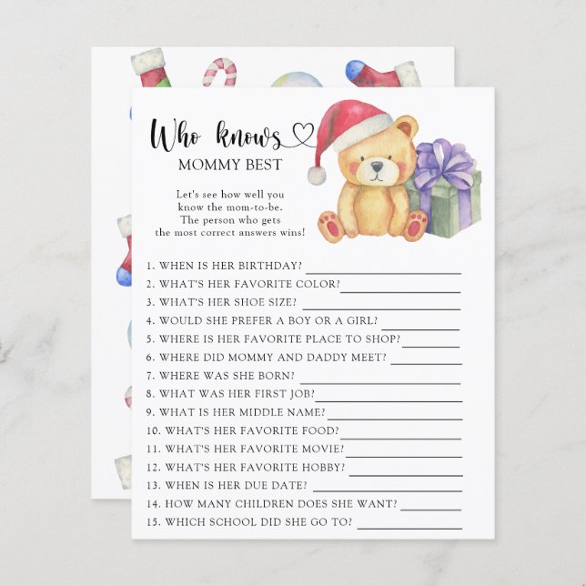 Christmas Teddy Bear - Wer Mami am besten kennt (Vorne/Hinten)