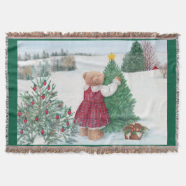 Christmas Teddy Bear Winter Wonderland Decke