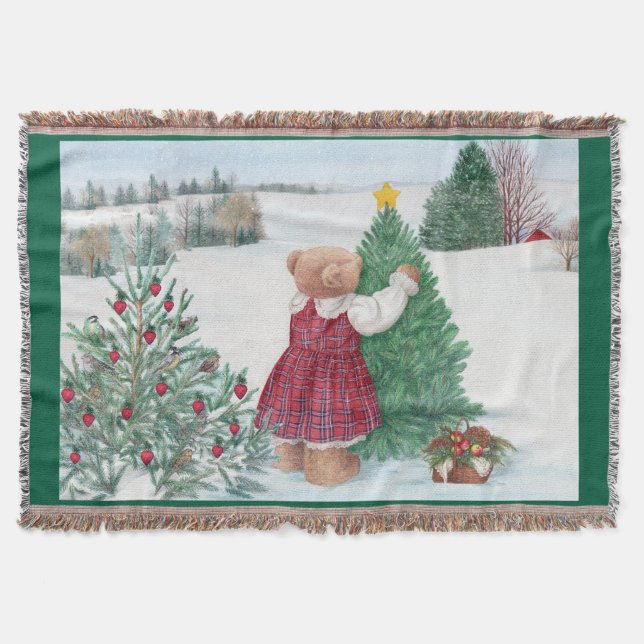 Christmas Teddy Bear Winter Wonderland Decke (Vorderseite)