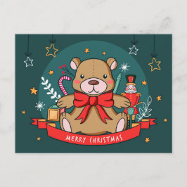 Christmas Teddy Postcard Postkarte