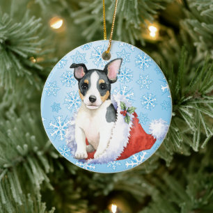 Christmas Teddy Roosevelt Terrier Keramik Ornament