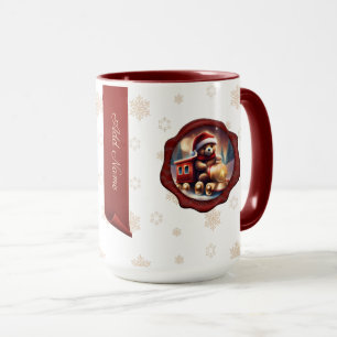 Christmas Teddy Train Personalisiert Banner White Tasse