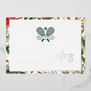 Christmas Tennis Club Mitglieder Grüße Silver Folien Feiertagskarte