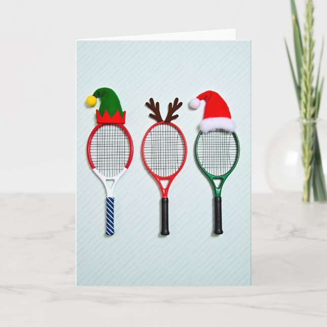 Christmas Tennis Rackets Card Karte (Vorderseite)