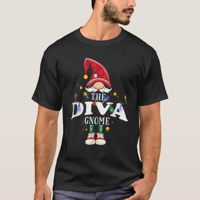 Christmas The Diva Gnome X Mas Matching PJS  T-Shirt (Vorderseite)