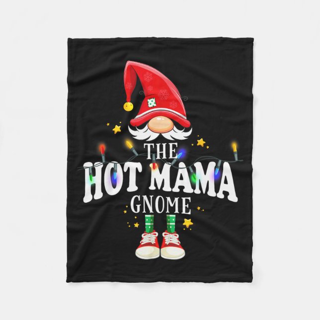 Christmas The Hot Mama Gnome X-mas Matching Pjs  Fleecedecke (Vorderseite)