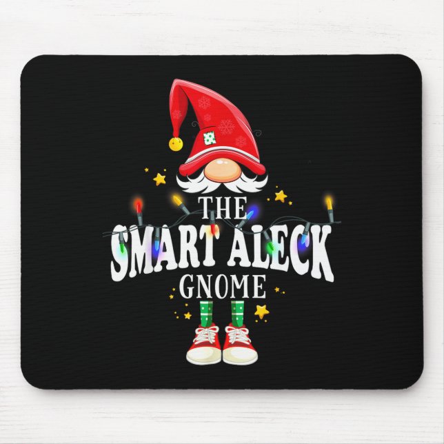 Christmas The Smart Aleck Gnome X-mas Matching Pjs Mousepad (Vorne)