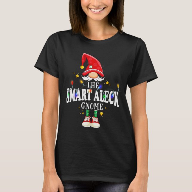 Christmas The Smart Aleck Gnome X-mas Matching Pjs T-Shirt (Vorderseite)