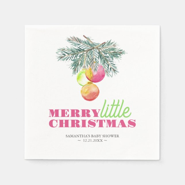 Christmas Theme Baby Shower Napkins Serviette (Vorderseite)