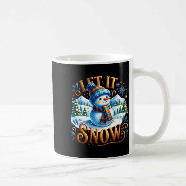 Christmas Theme Let It Snow Cute Snowman T Shirt  Kaffeetasse (Rechts)