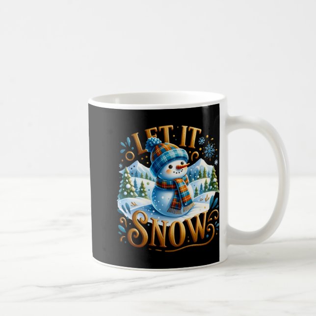 Christmas Theme Let It Snow Cute Snowman T Shirt  Kaffeetasse (Rechts)