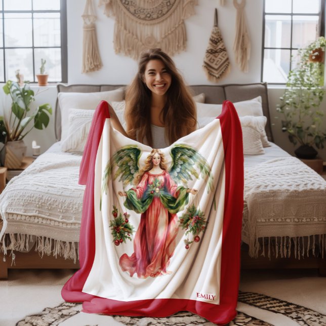 Christmas Theme Nutcracker On White Fleecedecke (Von Creator hochgeladen)