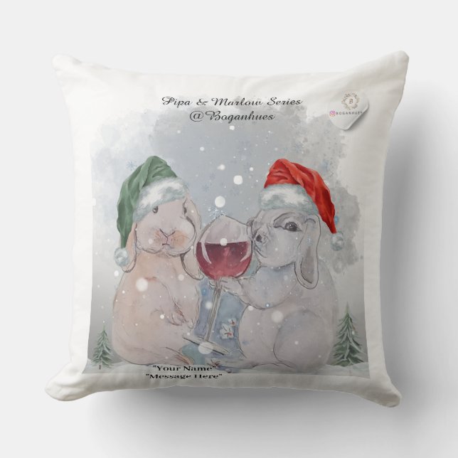 Christmas Theme Pipa & Marlow print Kissen (Vorderseite)