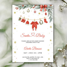 Christmas themed baby shower invitation