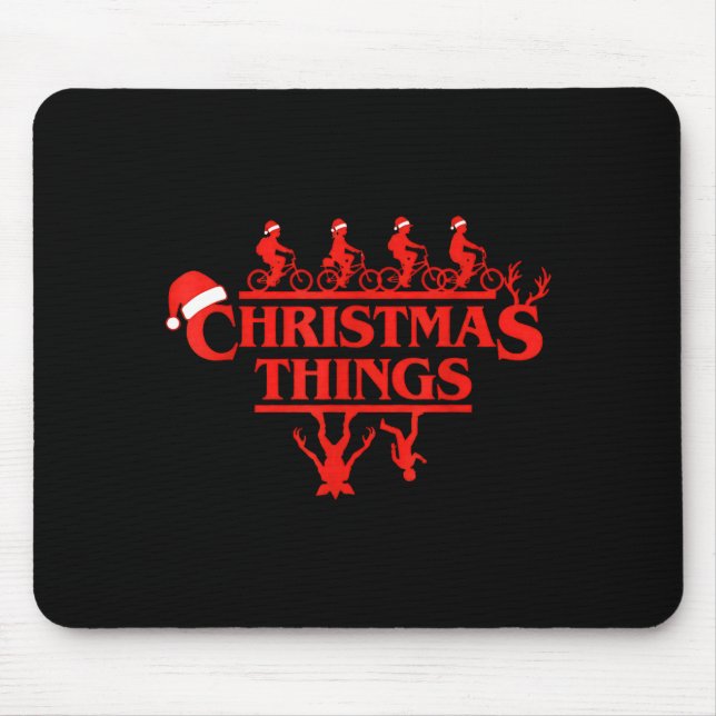 Christmas Things Red Lettering Bike Squad Holiday  Mousepad (Vorne)