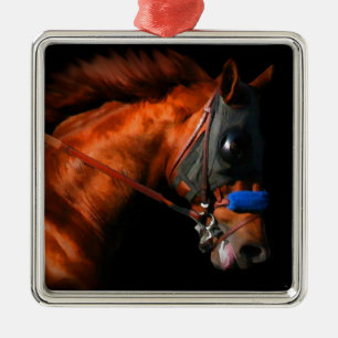 Christmas Thoroughbred Racehorse Ornament Aus Metall