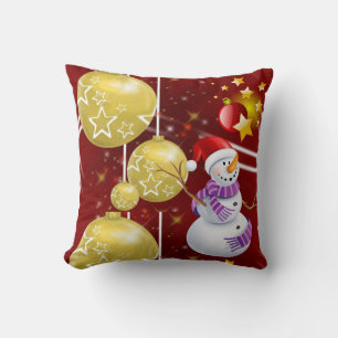 Christmas Throw Pillow Snowman Kissen
