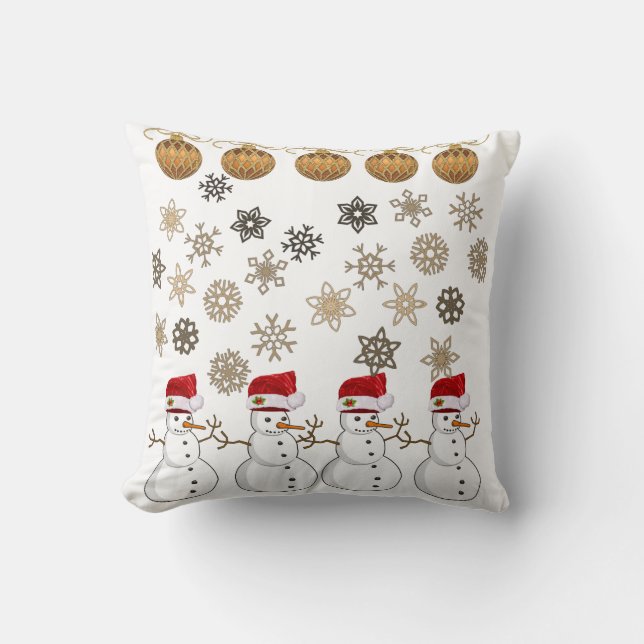Christmas Throw Pillow Snowman Kissen (Vorderseite)
