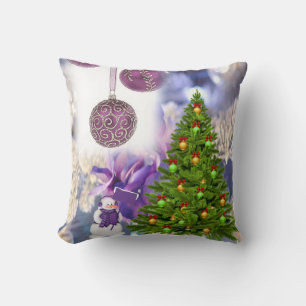 Christmas Throw Pillow Snowman Kissen