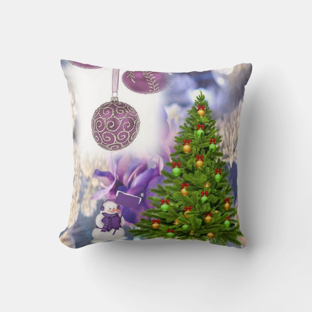 Christmas Throw Pillow Snowman Kissen (Vorderseite)