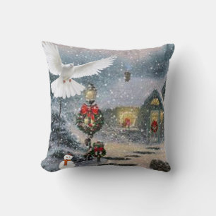 Christmas Throw Pillow Snowman Kissen