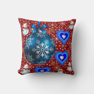 Christmas Throw Pillow Snowman Kissen