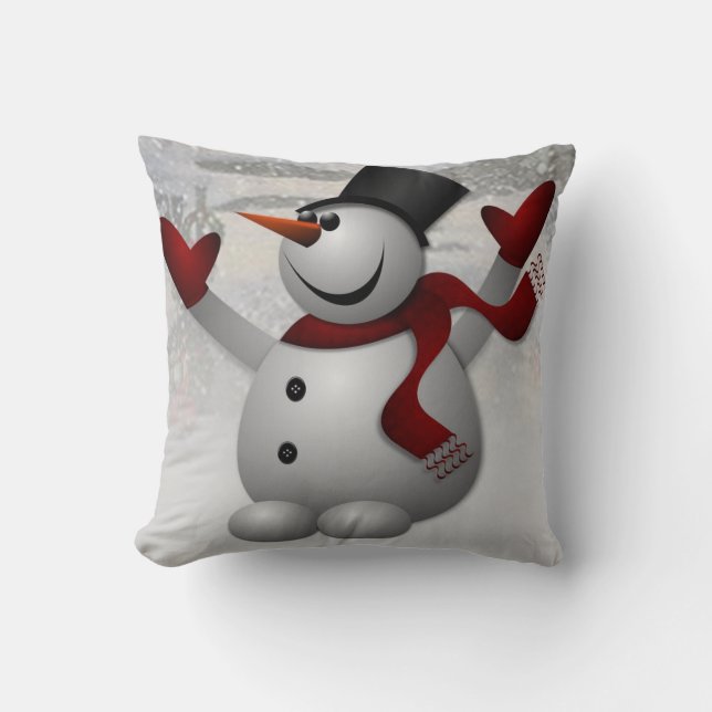 Christmas Throw Pillow Snowman Kissen (Vorderseite)
