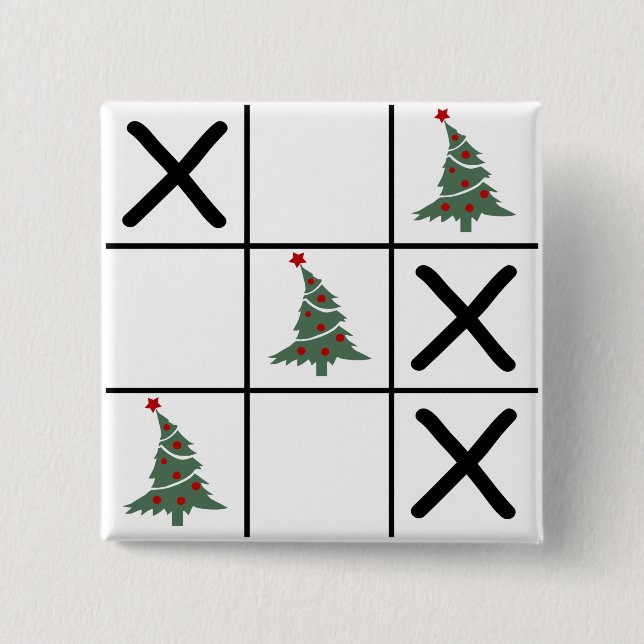 Christmas Tic Tac Toe Button (Vorderseite)