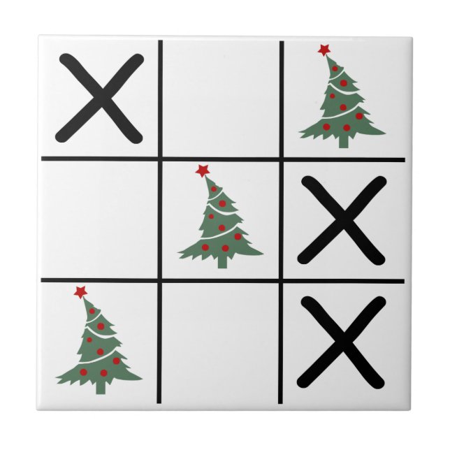 Christmas Tic Tac Toe Fliese (Vorderseite)