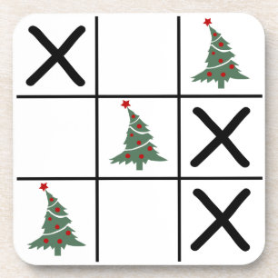 Christmas Tic Tac Toe Getränkeuntersetzer