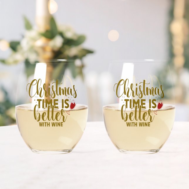 Christmas Time Is Better With Wine Weinglas Ohne Stiel (Insitu (Hochzeit))