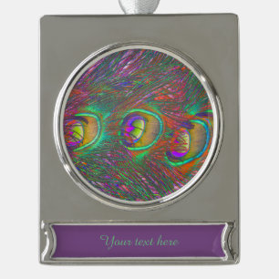 Christmas Tinsel Peacock Feathers Banner-Ornament Silber