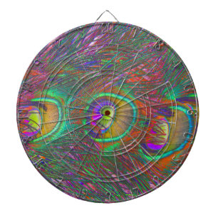 Christmas Tinsel Peacock Feathers Dartscheibe