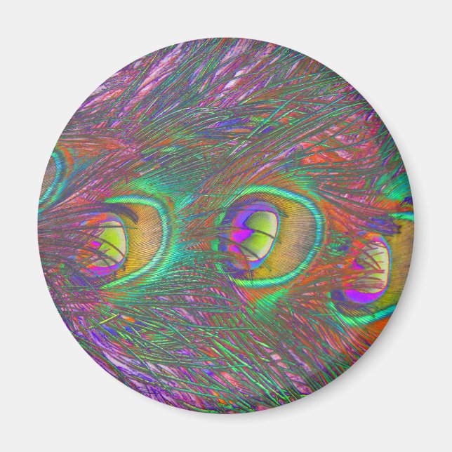 Christmas Tinsel Peacock Feathers Magnet (Vorne)