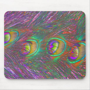Christmas Tinsel Peacock Feathers Mousepad