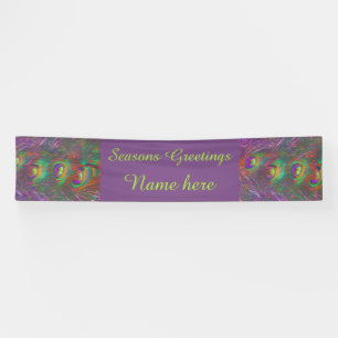 Christmas Tinsel Peacock Feathers Personalisiert Banner