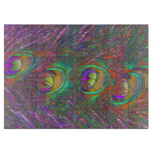 Christmas Tinsel Peacock Feathers Schneidebrett