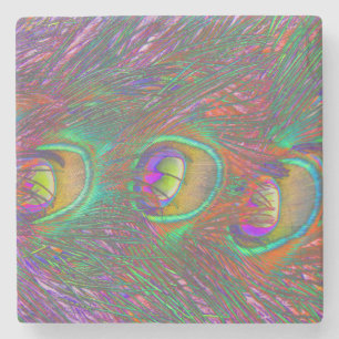 Christmas Tinsel Peacock Feathers Steinuntersetzer