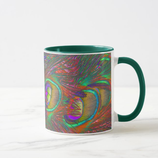 Christmas Tinsel Peacock Feathers Tasse (Rechts)