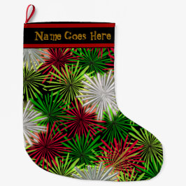 Christmas Tinsel PomPoms (Personalisiert) Großer Weihnachtsstrumpf