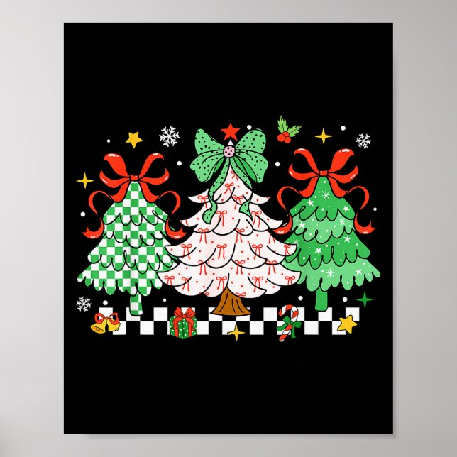 Christmas Tis The Season Coquette Bow Christmas Tr Poster (Vorne)