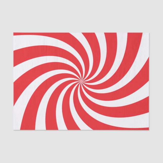 Christmas Tissue Paper Peppermint Candy Cane Swirl Seidenpapier (Vorderseite)