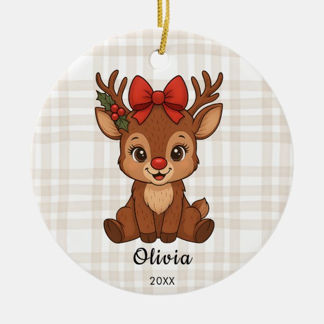 Christmas Toddler Girl's Reindeer Ornament (Vorne)