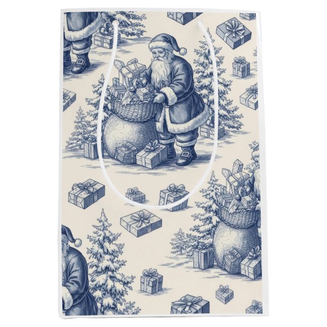 Christmas toile mittlere geschenktüte (Vorderseite)