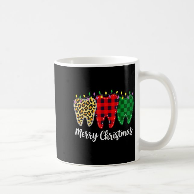 Christmas Tooth Dentist Dental Istant Teeth Leopar Kaffeetasse (Rechts)