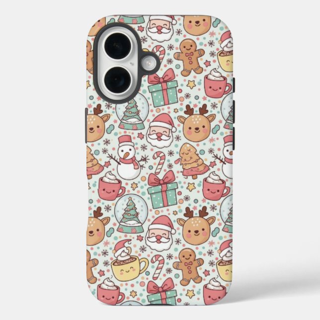 Christmas Tough Phone Case —Cute Santa Design (Rückseite)