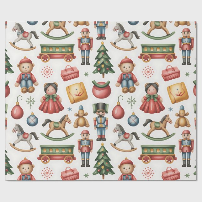 Christmas Toyland & Trains Wrapping Paper for Kids Geschenkpapier (Flach)